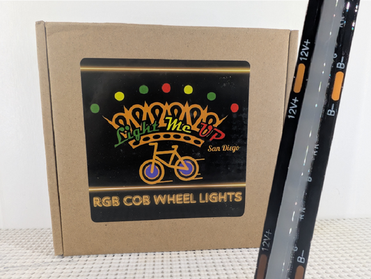 BLACK Bike Light PRO PACK (Multicolor LED) - Light Me Up RGB COB for 2 Wheels - 4 Controllers & 4 Black Light Strips