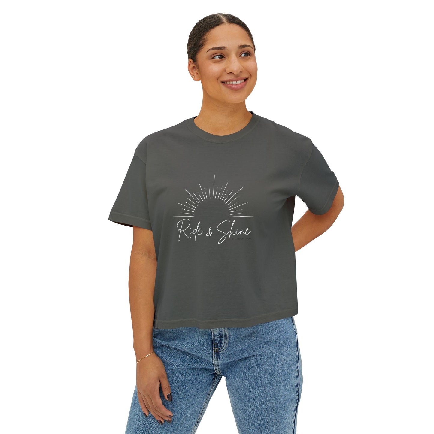 Ride and Shine White Women's Boxy Tee