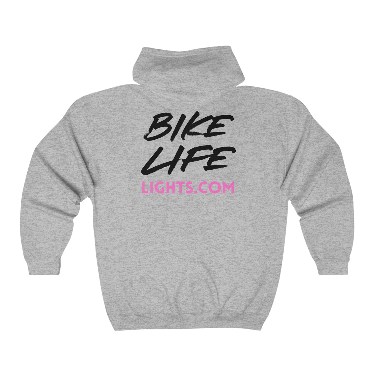 Unisex Heavy Blend™ Full Zip Hooded Sweatshirt - Bike Life Lights - Grey