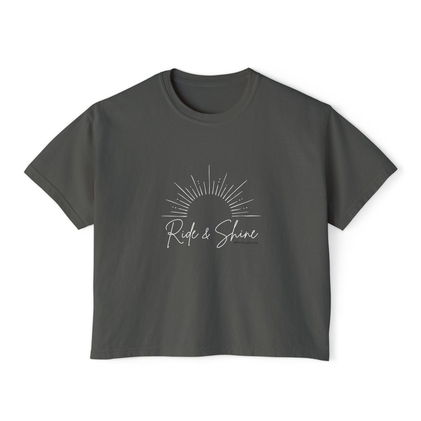 Ride and Shine White Women's Boxy Tee