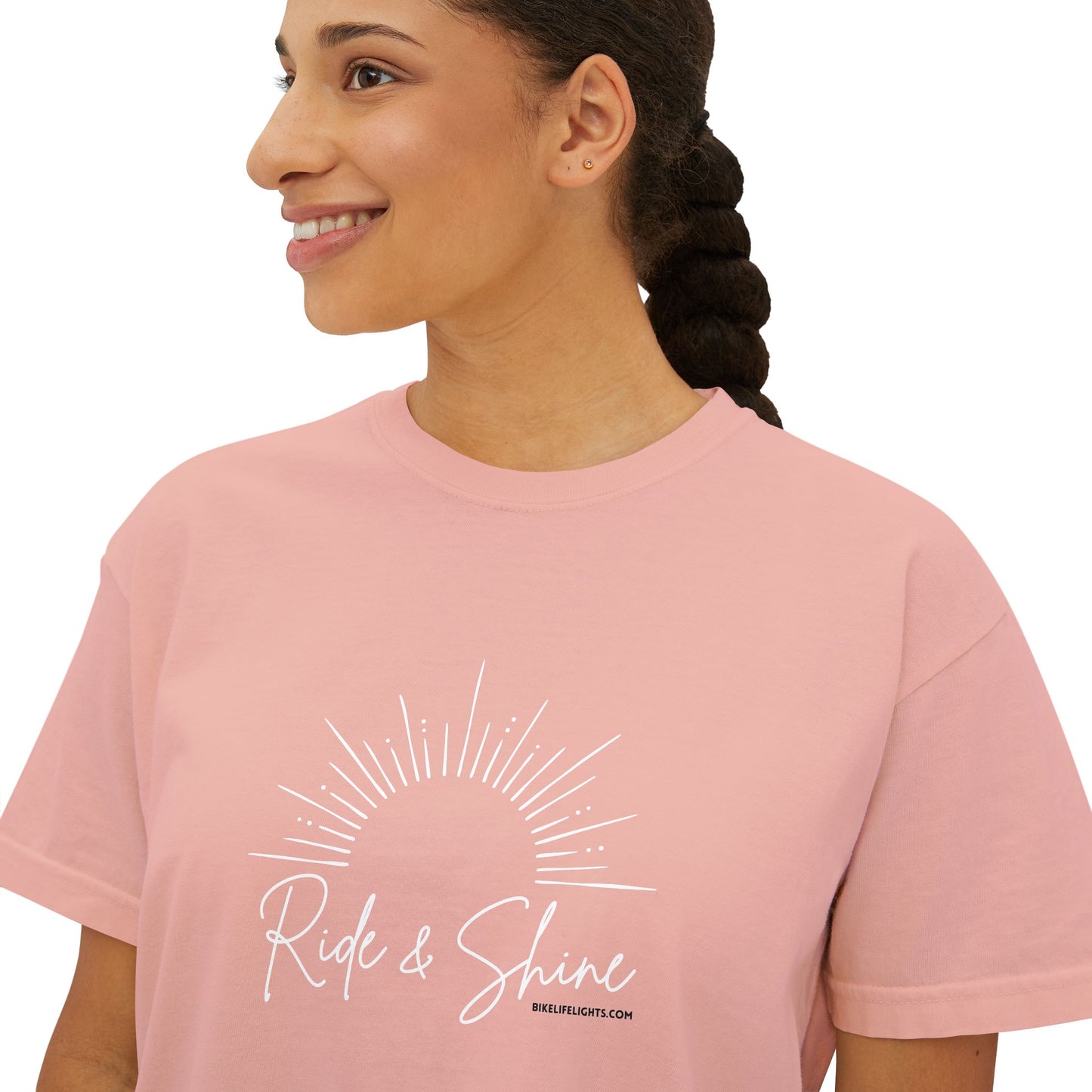 Ride and Shine White Women's Boxy Tee