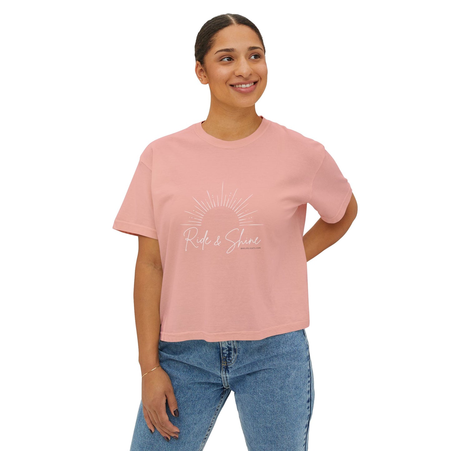 Ride and Shine White Women's Boxy Tee