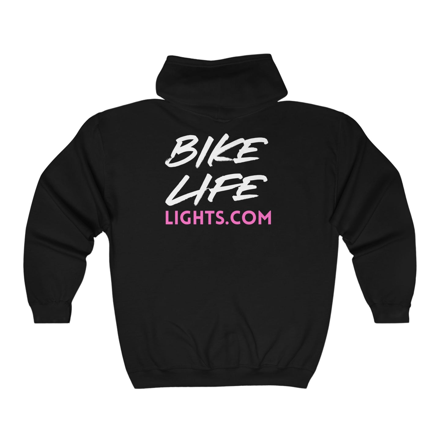 Unisex Heavy Blend™ Full Zip Hooded Sweatshirt - Bike Life Lights - Black